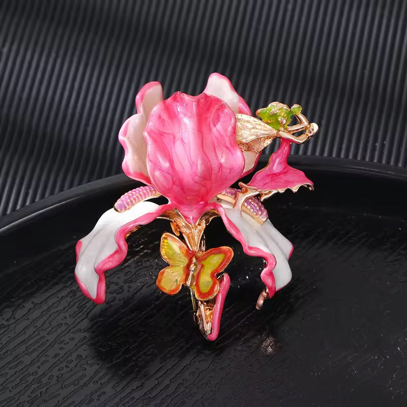 Orchavine Pink Enamel Brooch