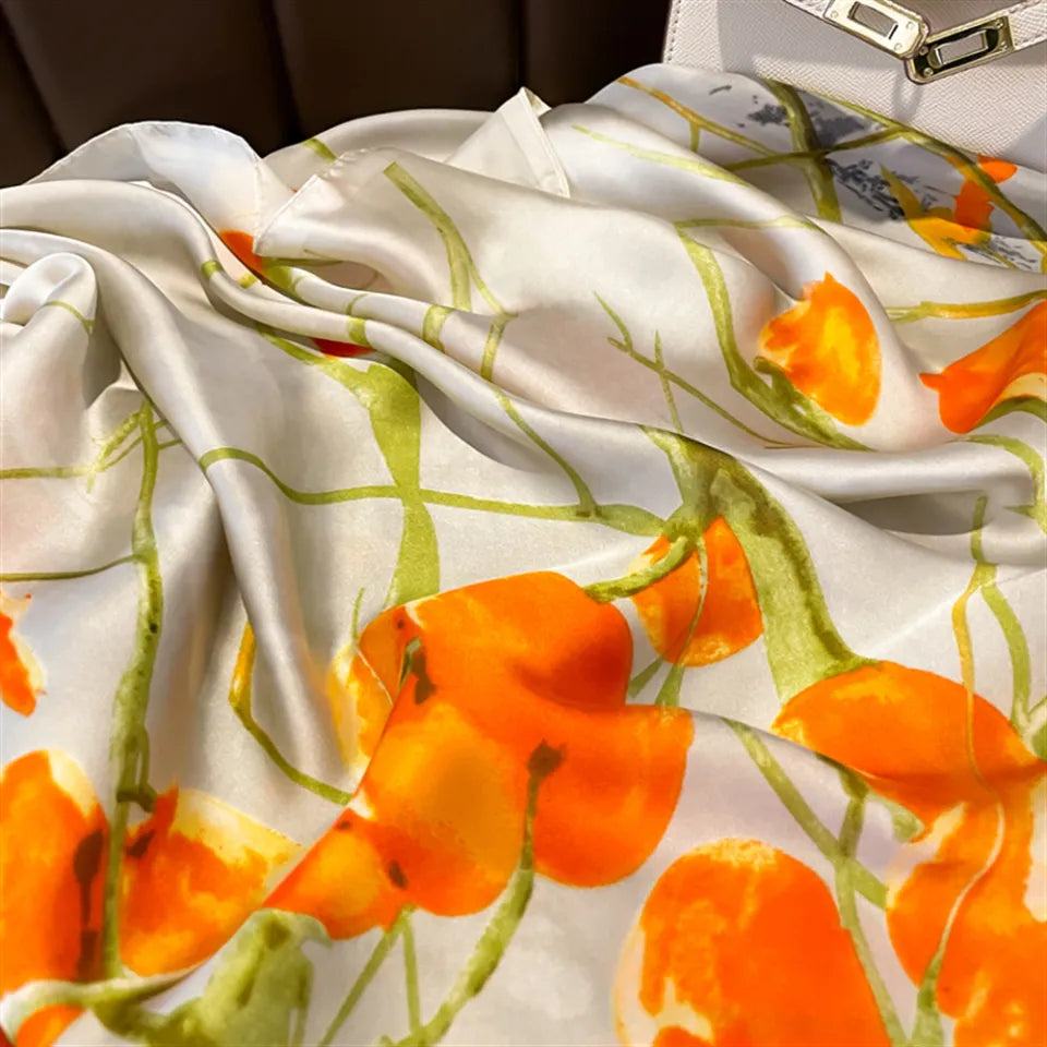 Coral Carnation Silk Stole
