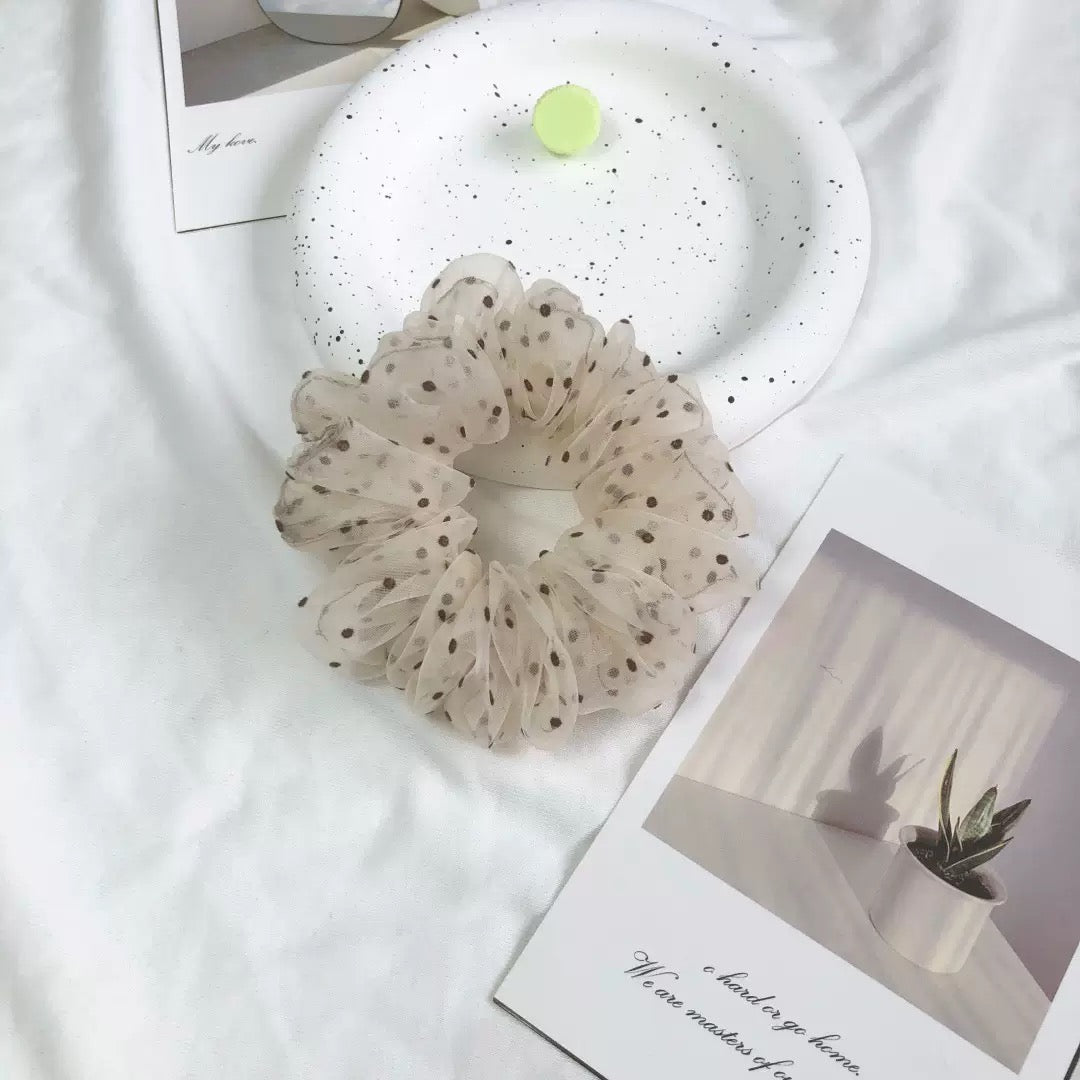 Whisper Dot Mesh Scrunchie