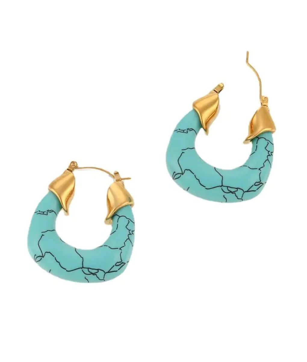 Turquoise Metallic Hoops