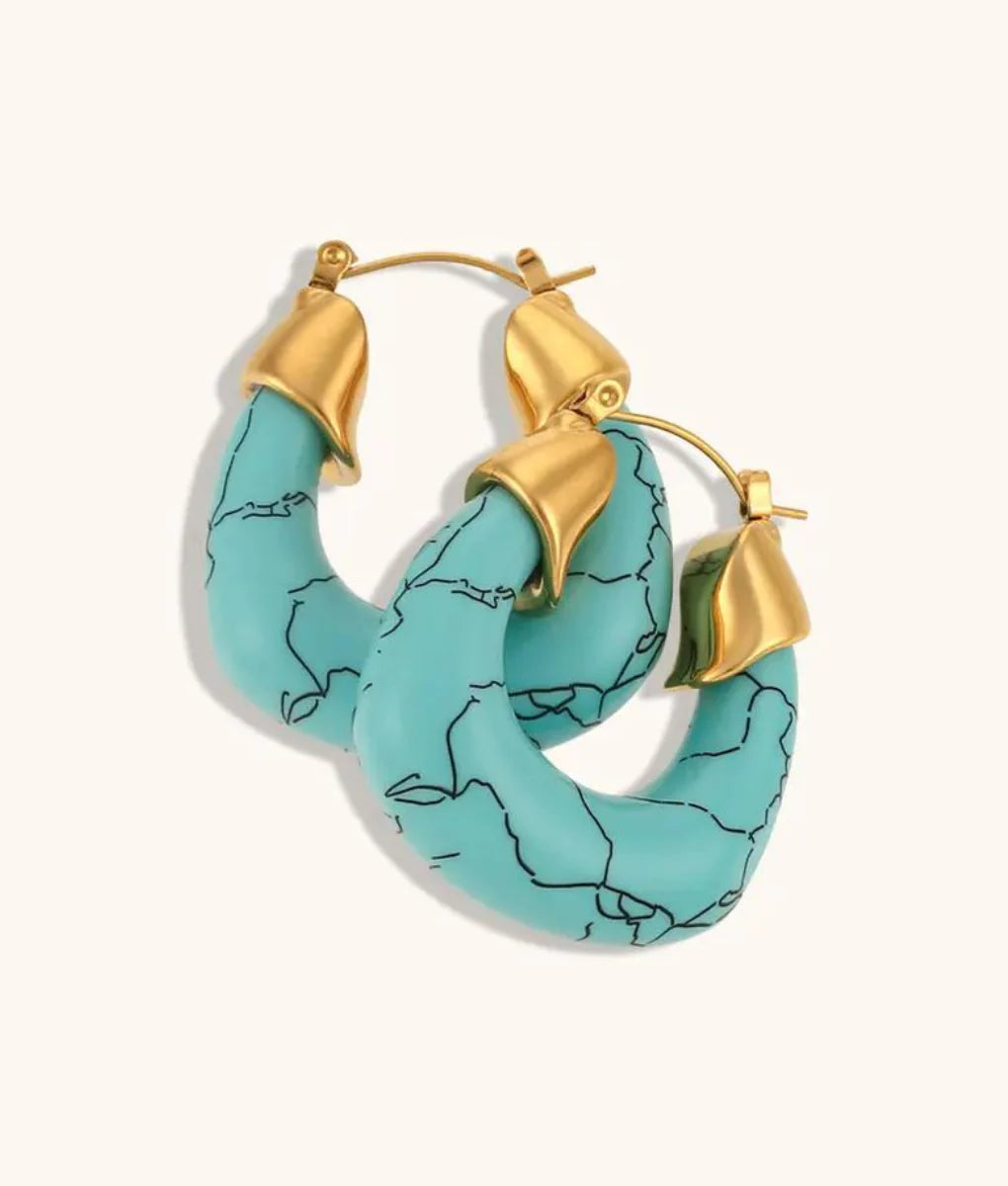 Turquoise Metallic Hoops