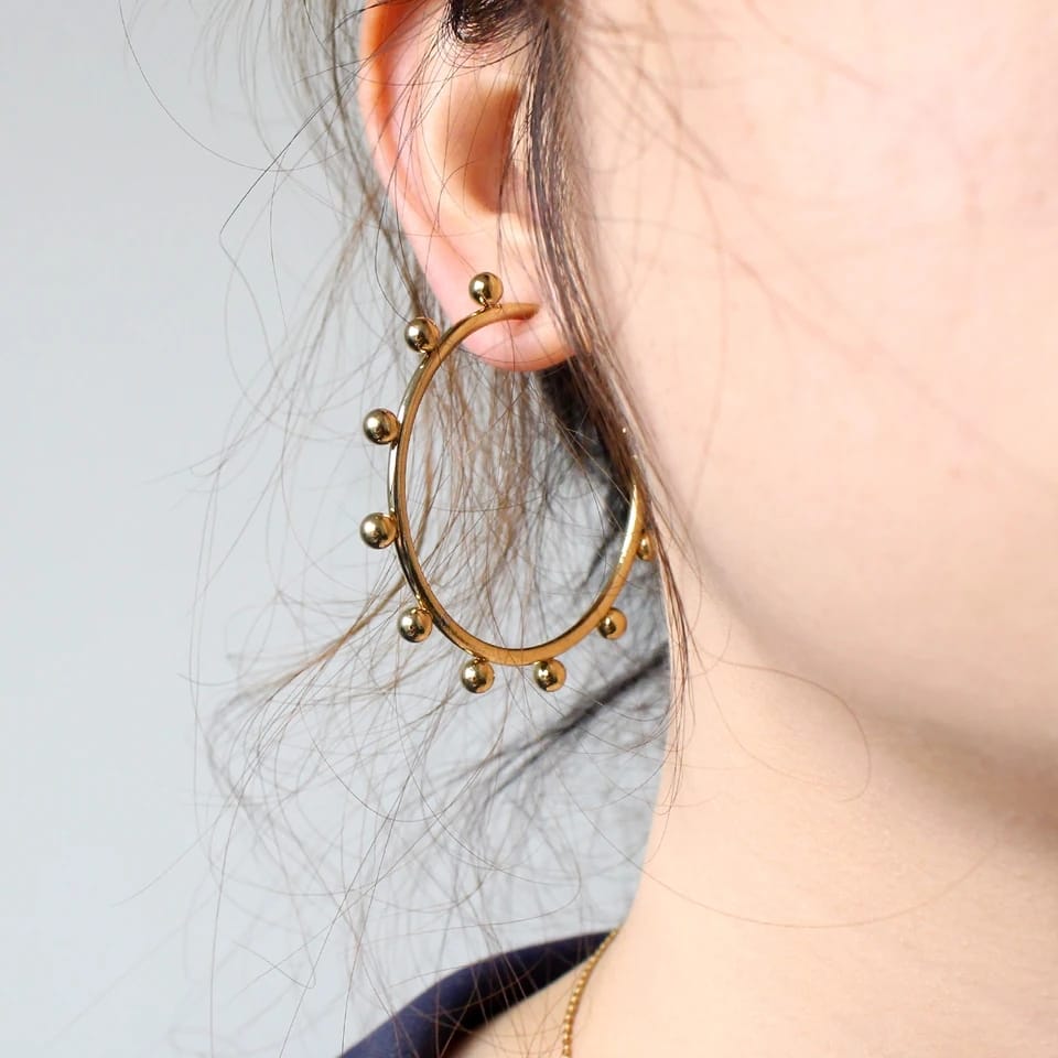 Orlina Beaded Hoop Earrings