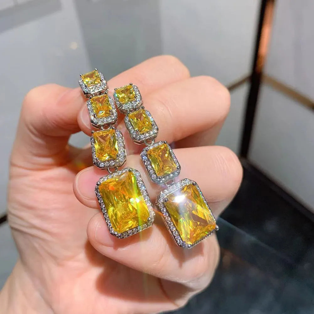 Citrine Zirconia Earrings