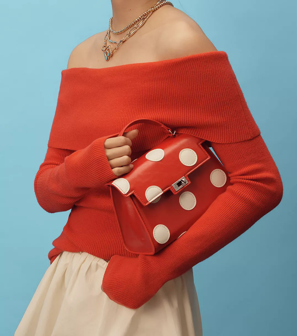 Minique PolkaDots Vegan Handbag (Red)