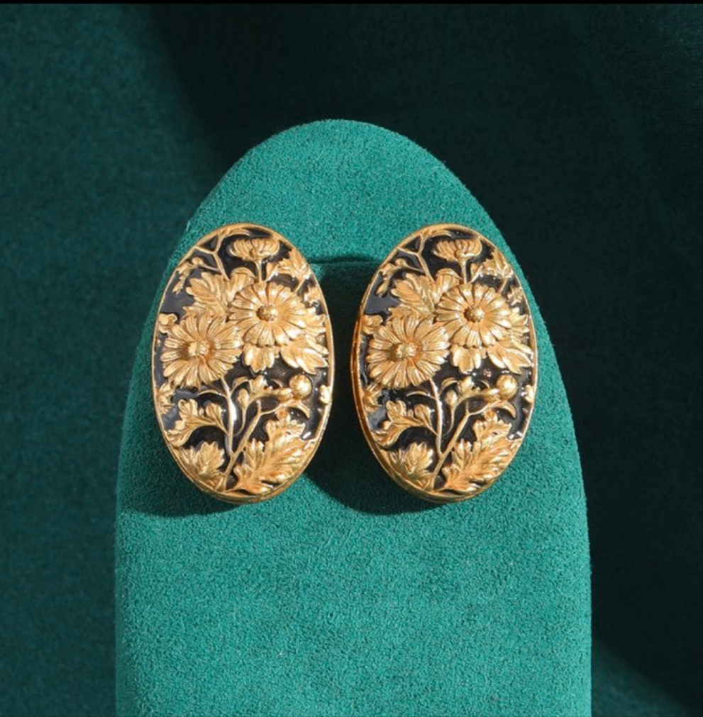 Sunflower Antique Earrings