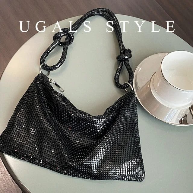 Lucia Metallic Bag (Black)