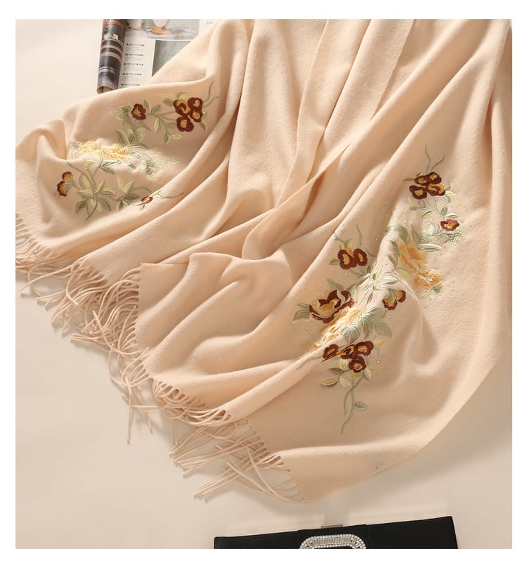 Alyth Premium Embroidered Cashmere Shawl