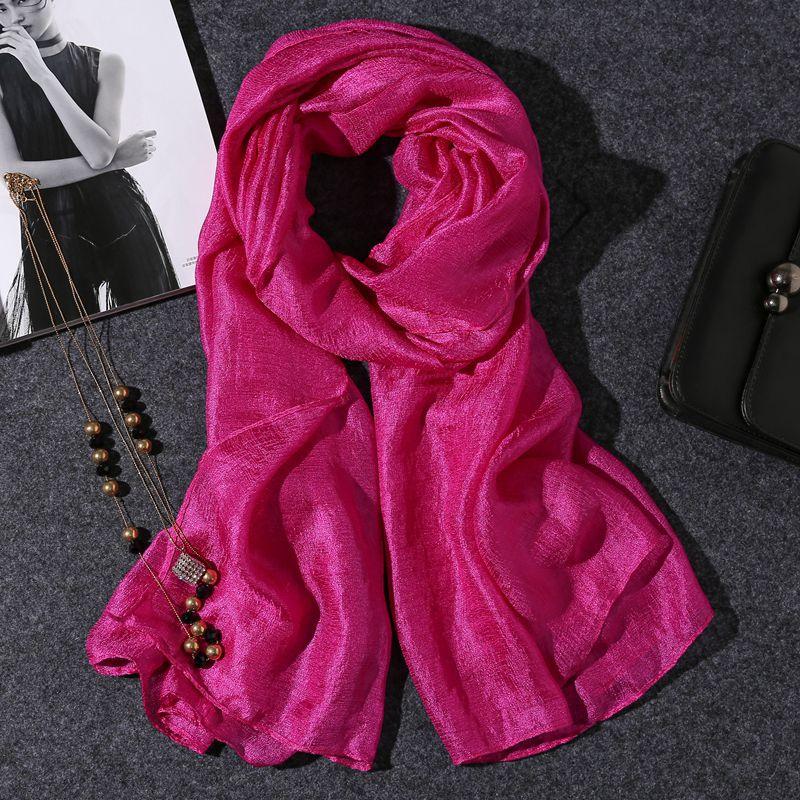 Hot Pink Silk Linen Stole