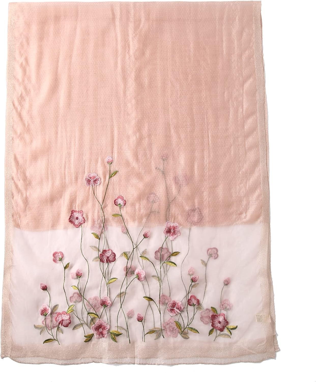 Noble Blush Embroidered Silk Stole