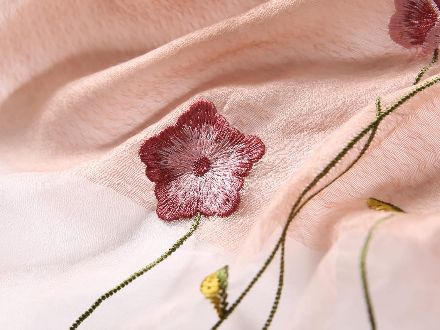 Noble Blush Embroidered Silk Stole