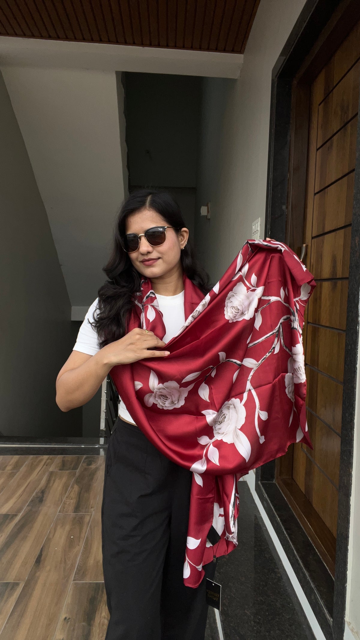 Ruby Vine silk scarf