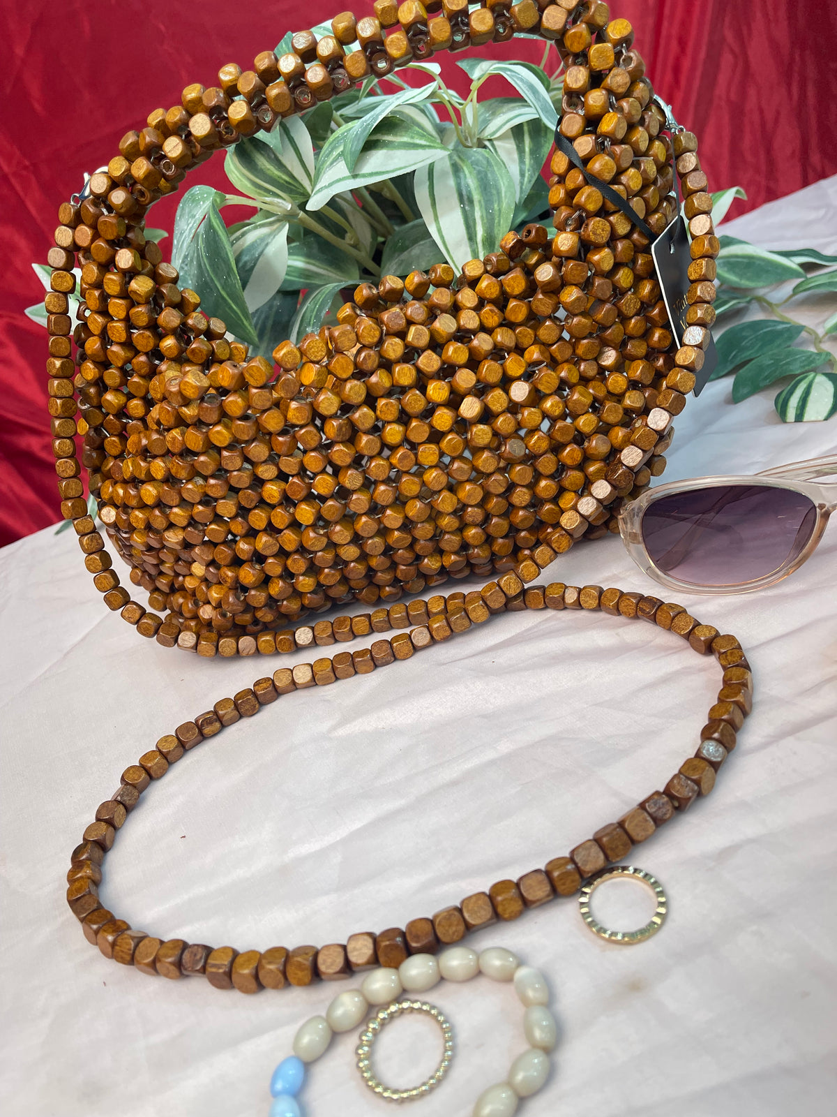Faye Wooden Evening Bag