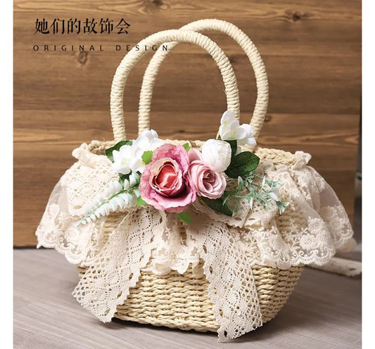 Rosebud Basket Bag