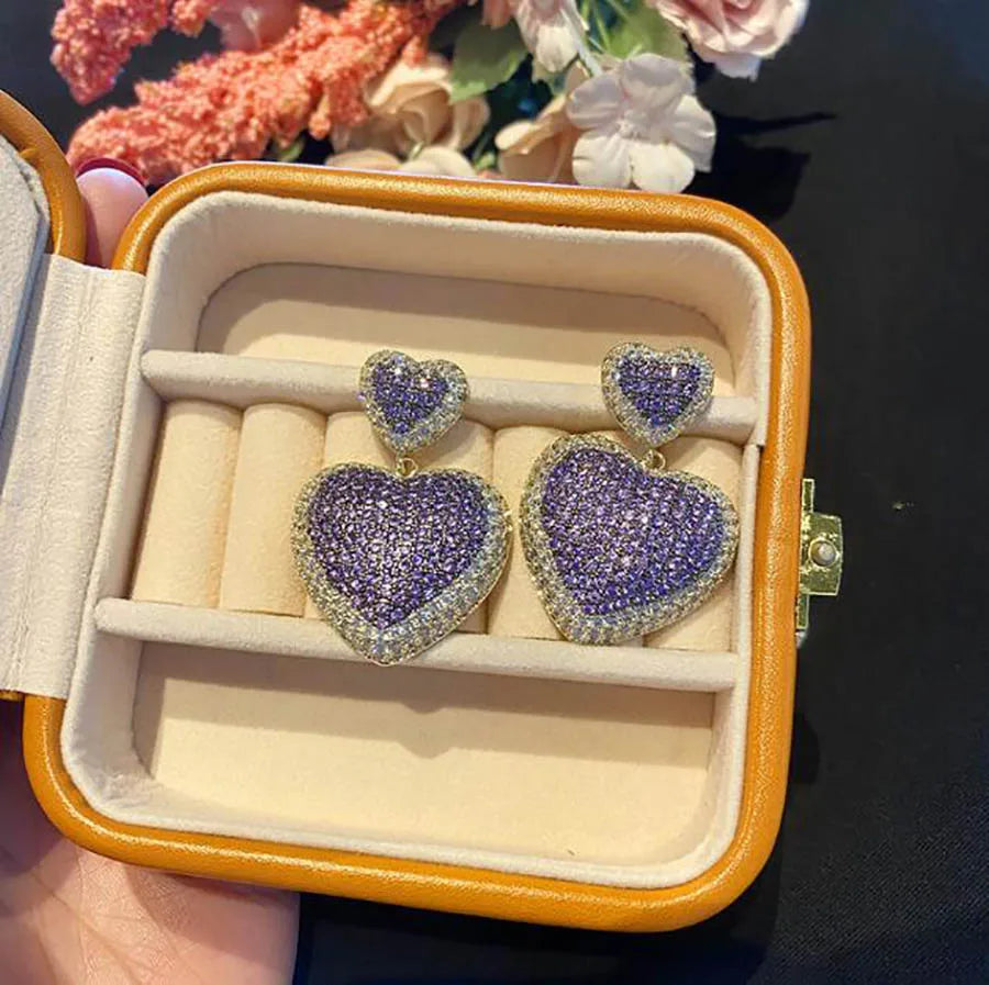 Amoura Double Heart Drop Earrings