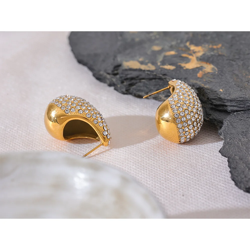 Noha Zirconia 18K Gold Plated Earrings