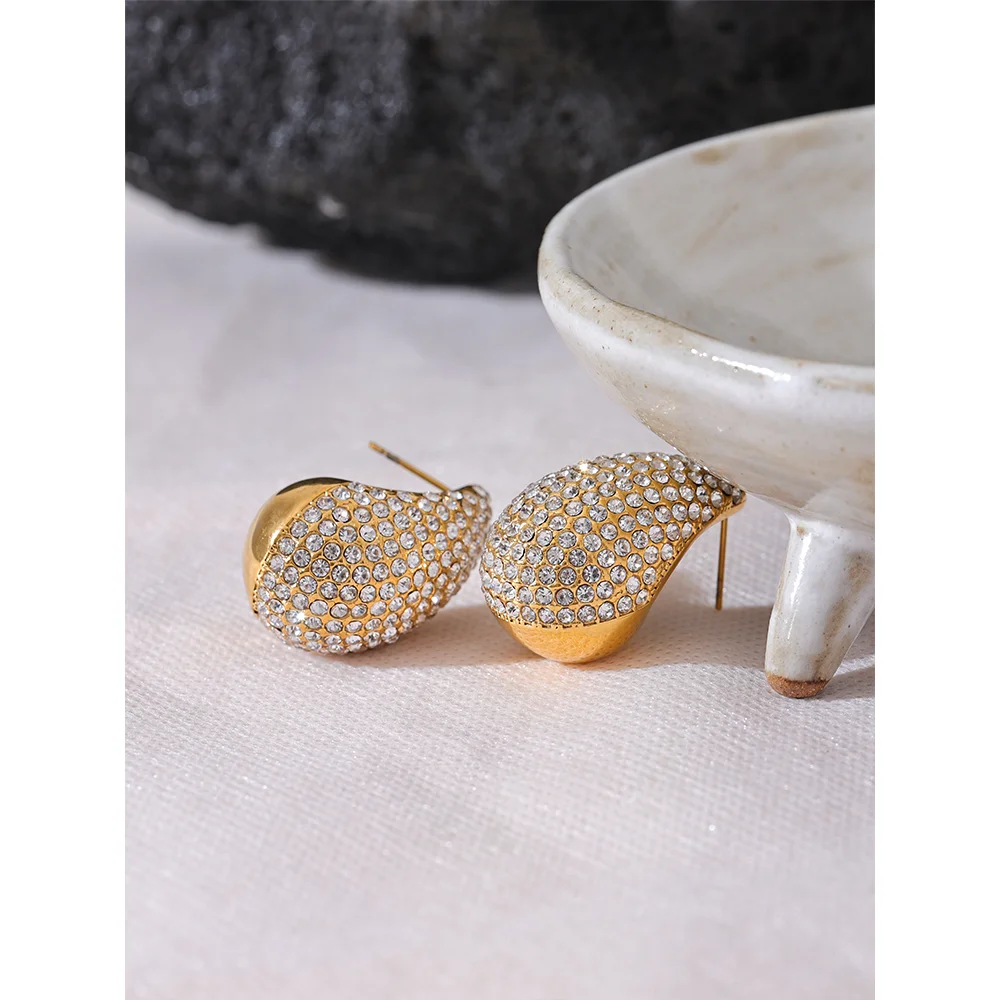 Noha Zirconia 18K Gold Plated Earrings