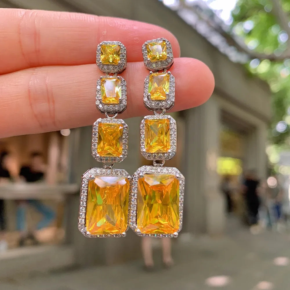 Citrine Zirconia Earrings