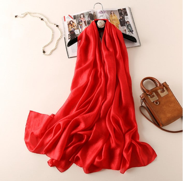 Classic Red Silk linen Stole