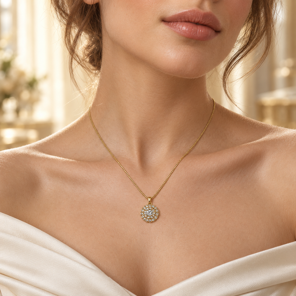 Solelle Round Pendant Necklace