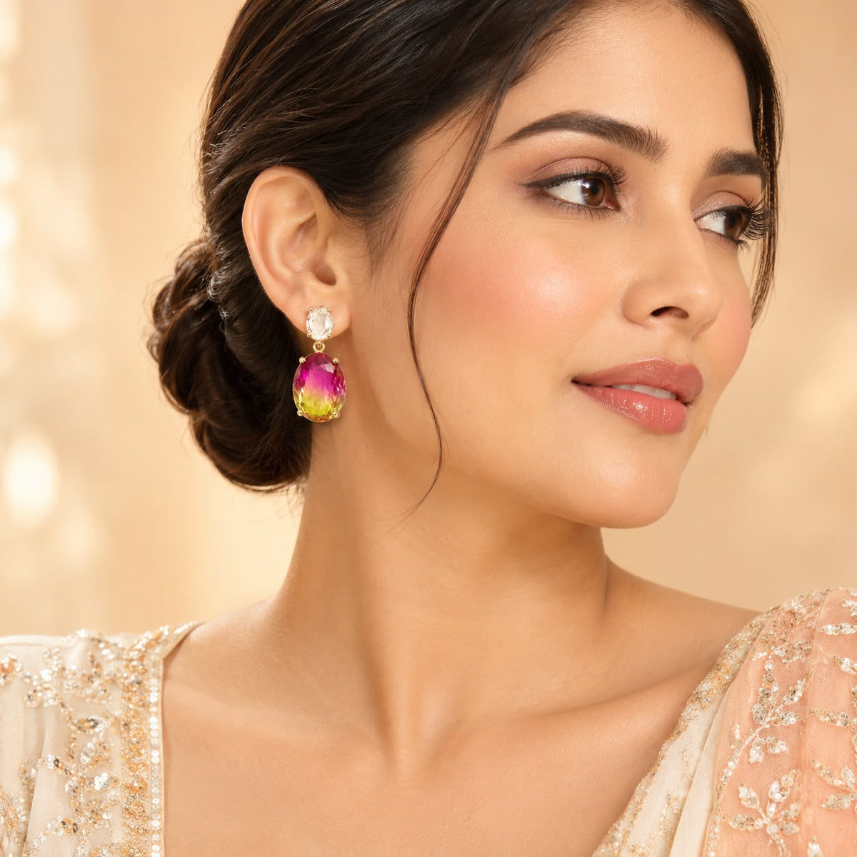 Aurielle Gradient Oval Drop Earrings