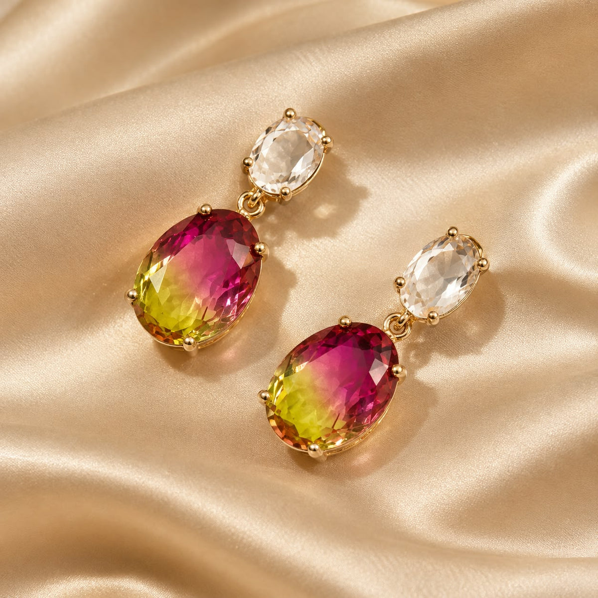 Aurielle Gradient Oval Drop Earrings