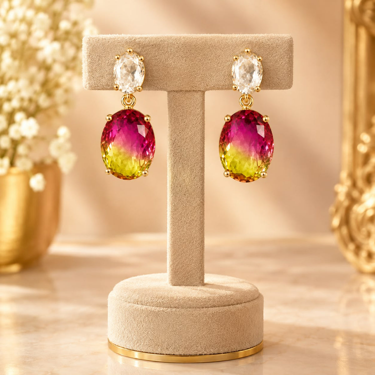 Aurielle Gradient Oval Drop Earrings
