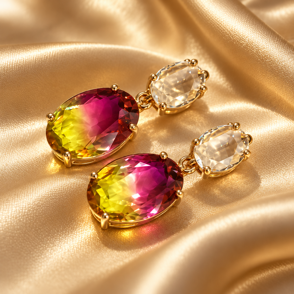 Aurielle Gradient Oval Drop Earrings