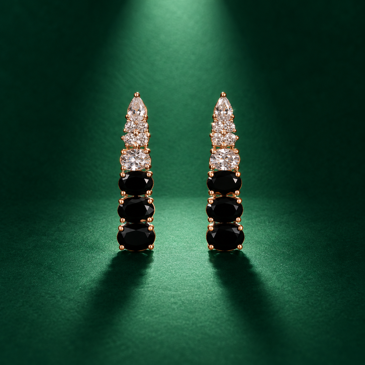Noctelle Graduated Stone Earrings