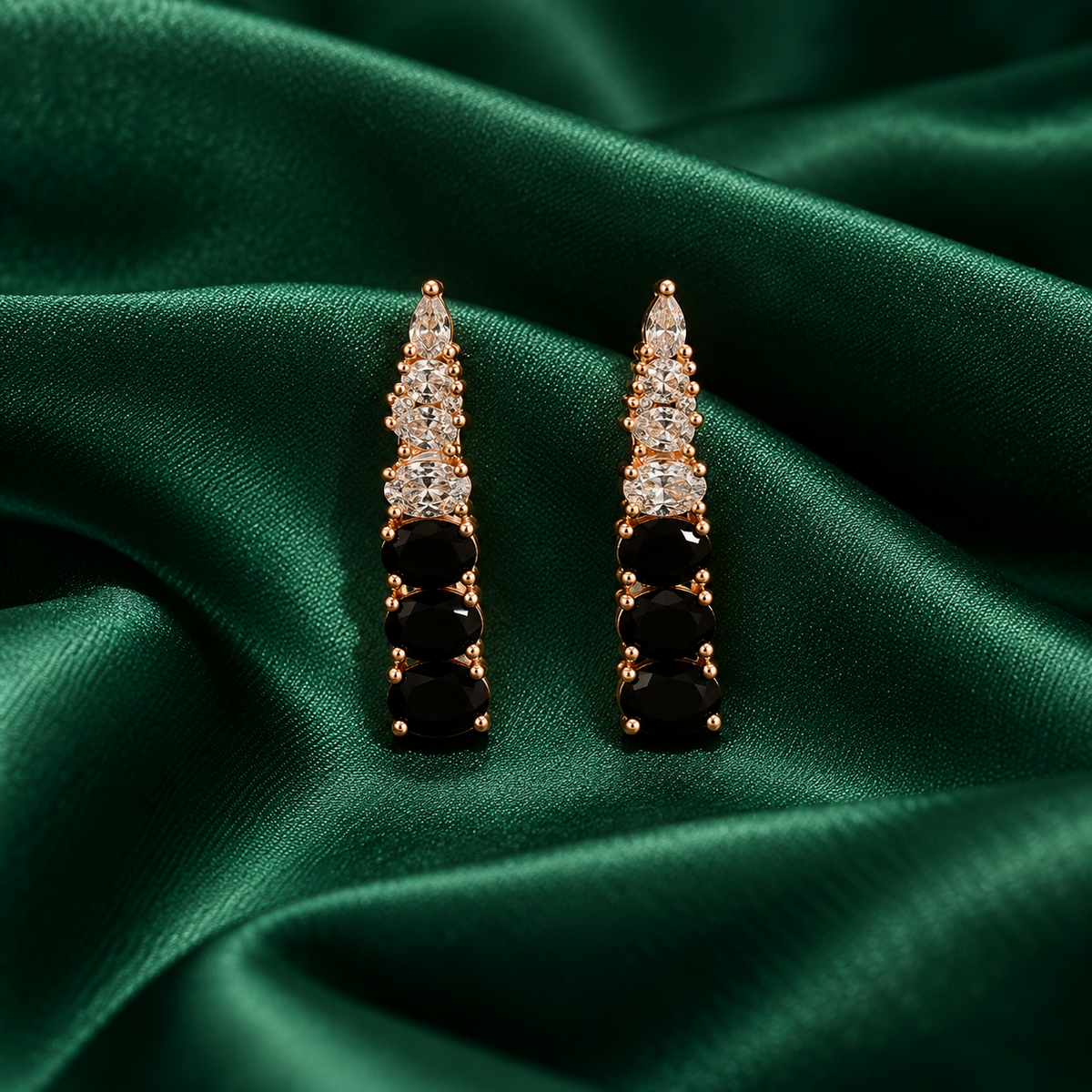Noctelle Graduated Stone Earrings