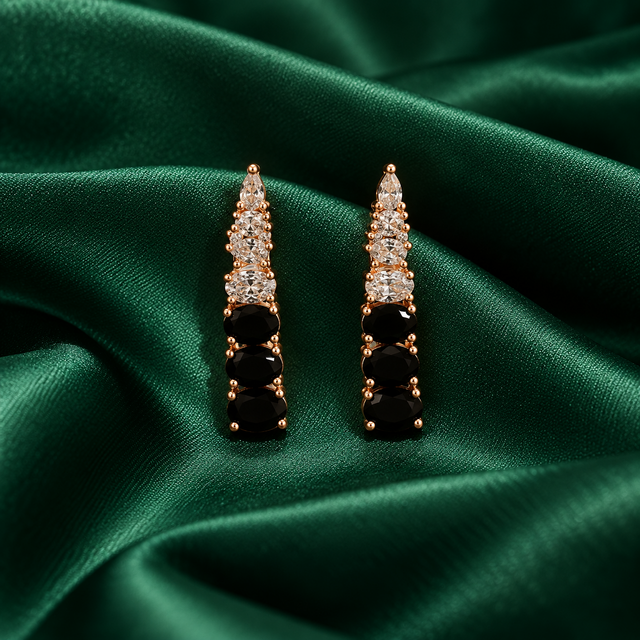 Noctelle Graduated Stone Earrings