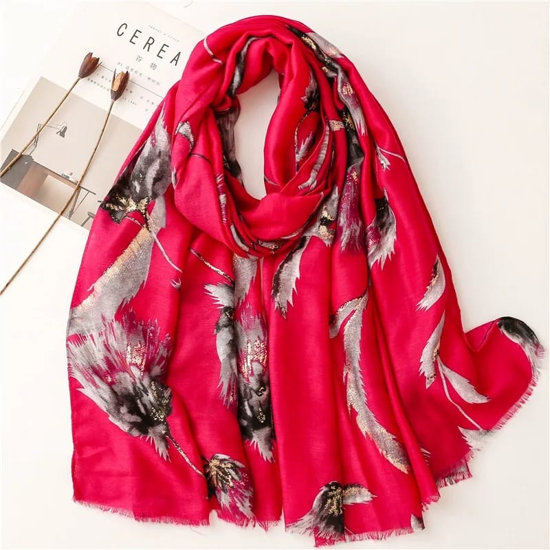 Ruby Groove Cotton Scarf