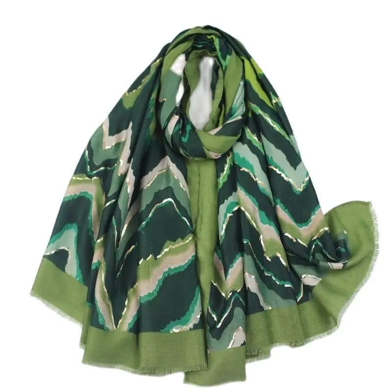 Olive Sway Cotton Scarf