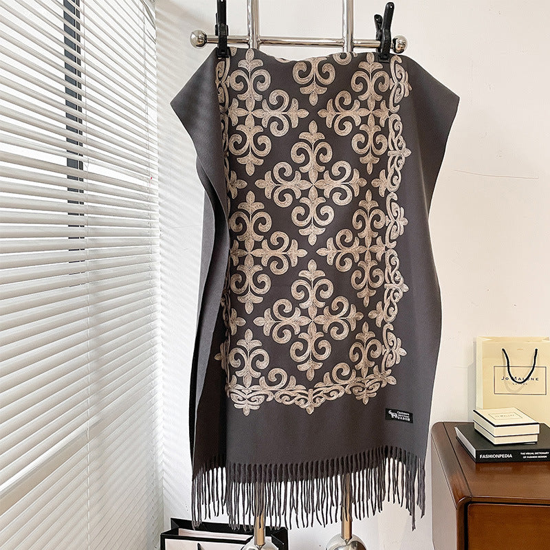 Palatine Graphite Rich Pashmina Shawl