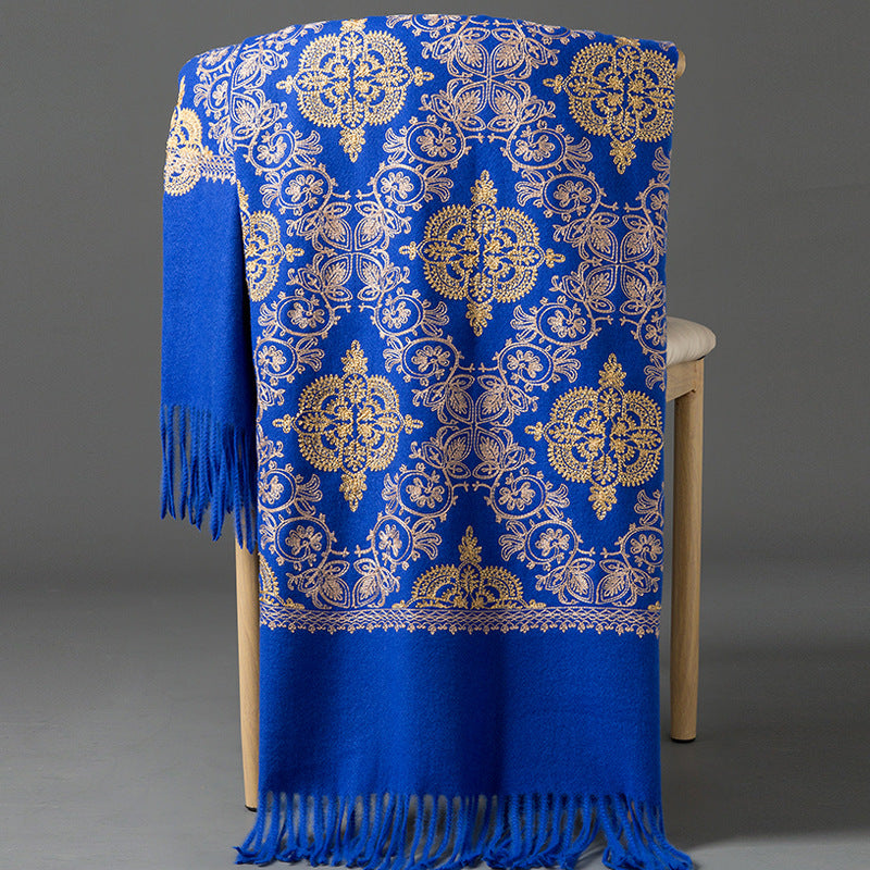 Majestine Sapphire Rich Pashmina Shawl