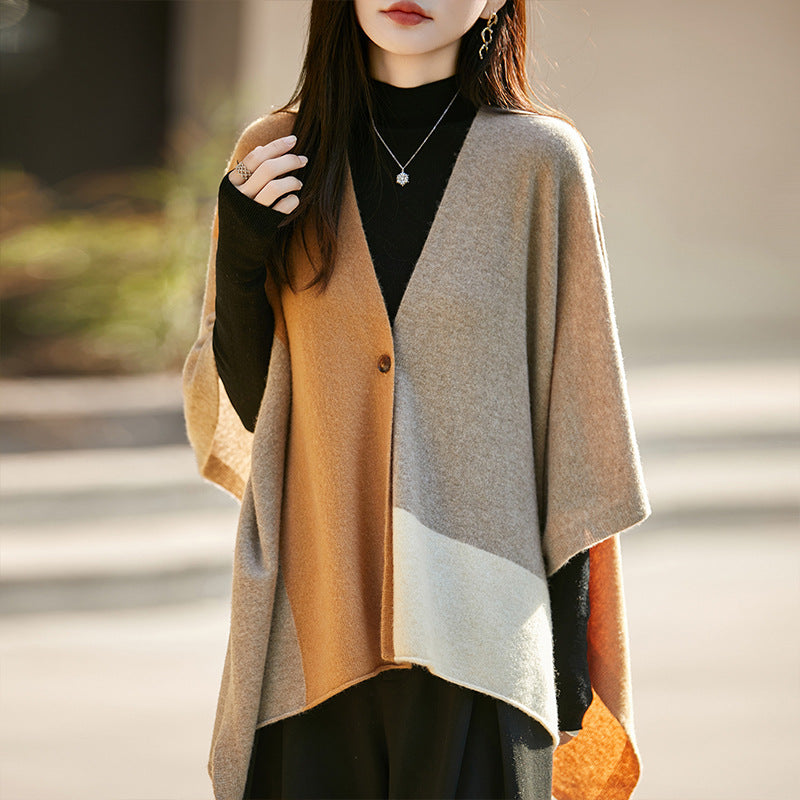 Almond Stroll Pure Wool Poncho