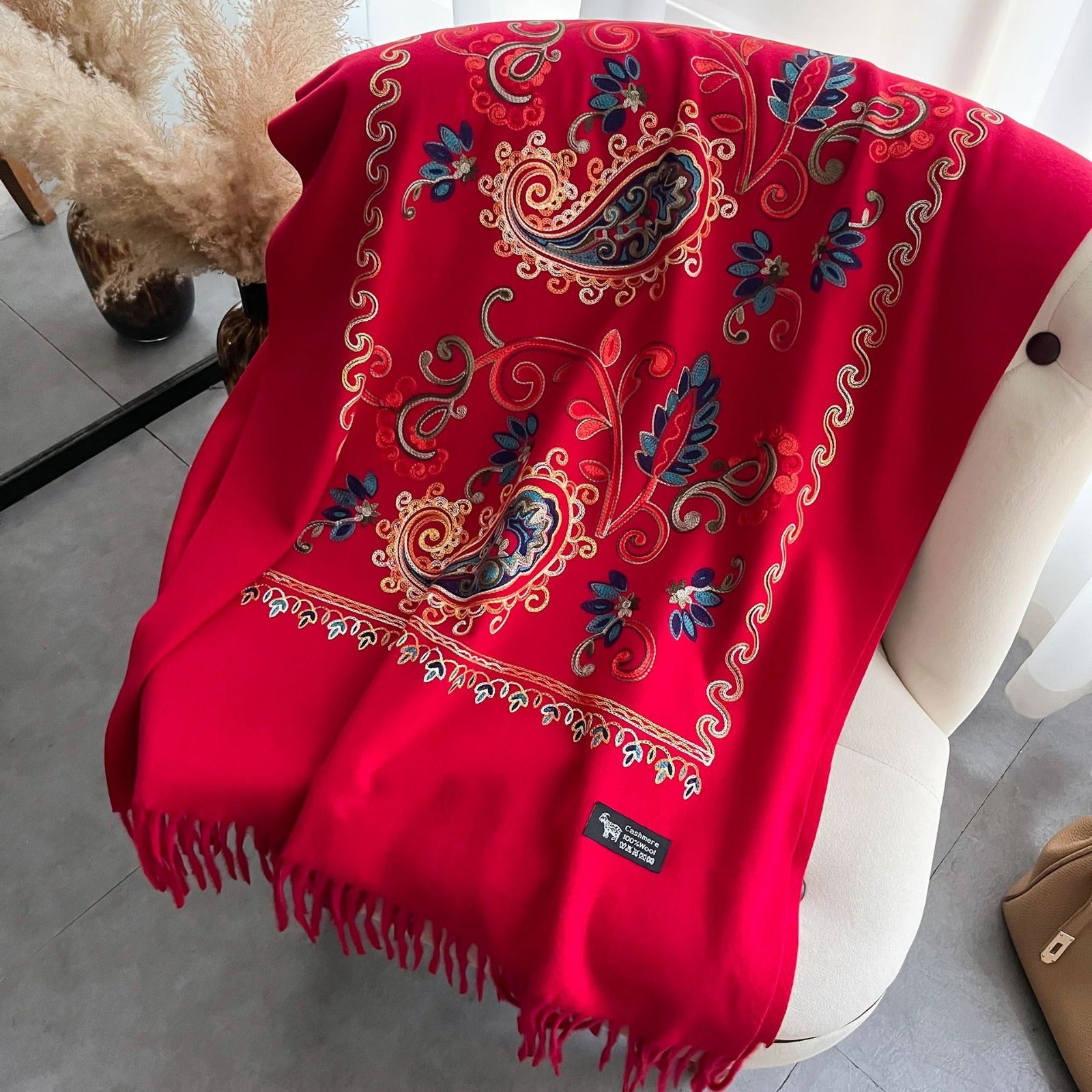 Clarion Cherry Rich Pashmina Shawl