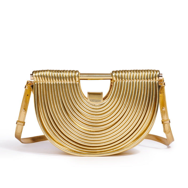 Sculpt Loop Vegan Leather Handbag (Gold)