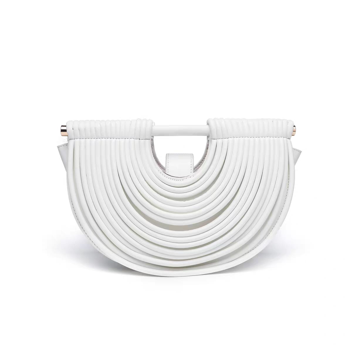 Sculpt Loop Vegan Leather Handbag (White)