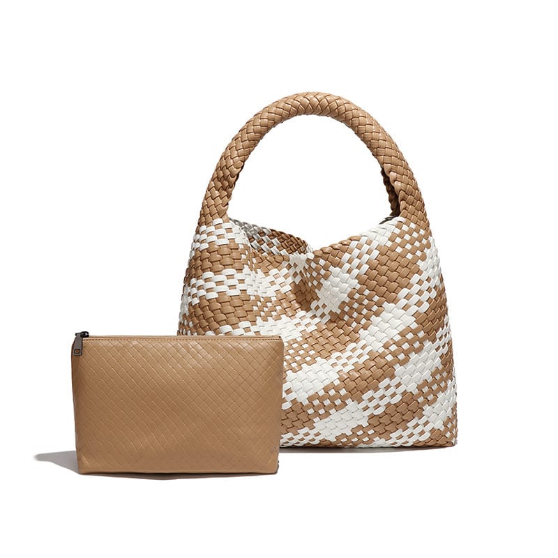 Corvyn Vegan Leather Tote Bag (Camel White)
