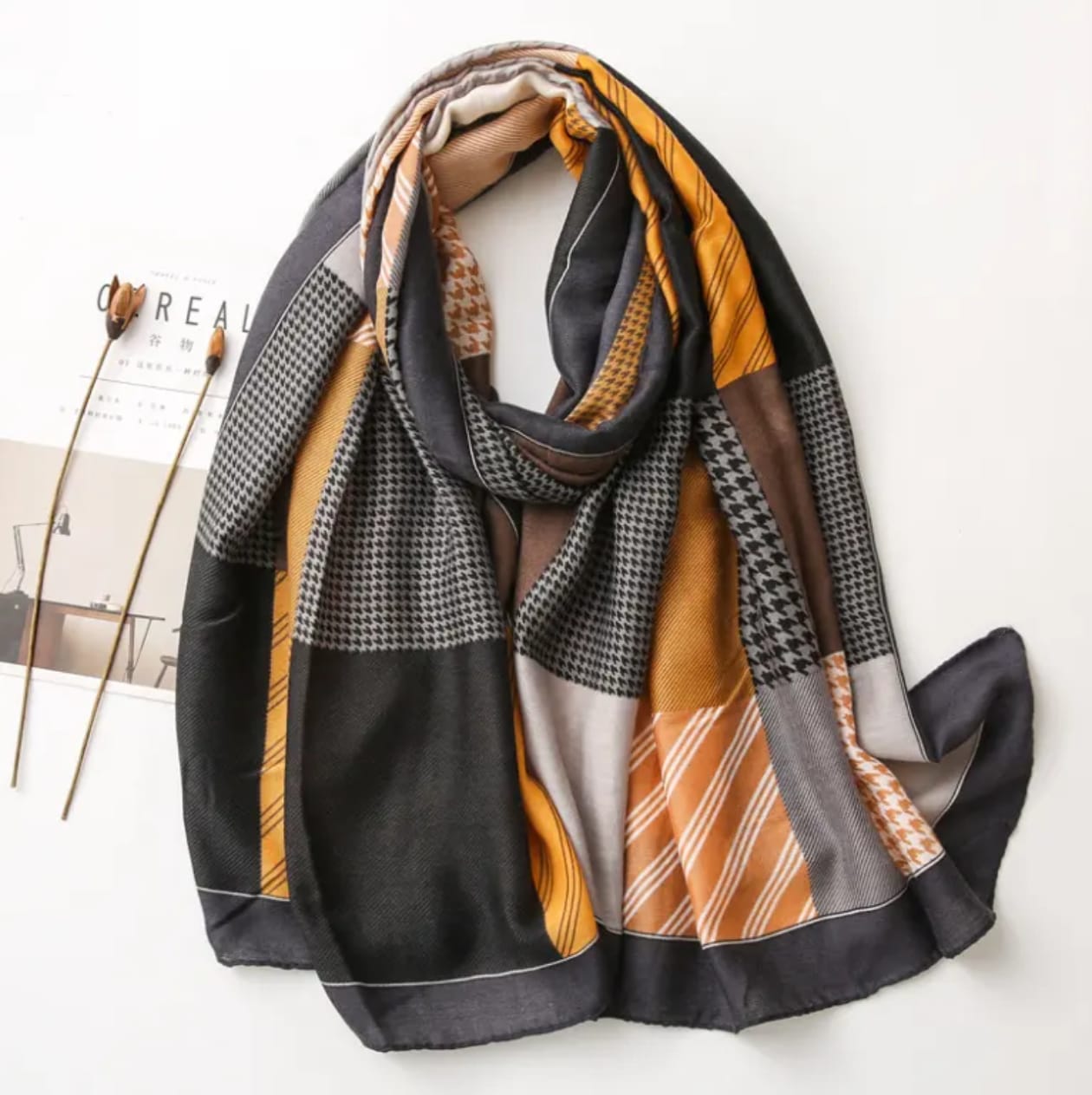 Honey Suckle Viscose Cotton Stole