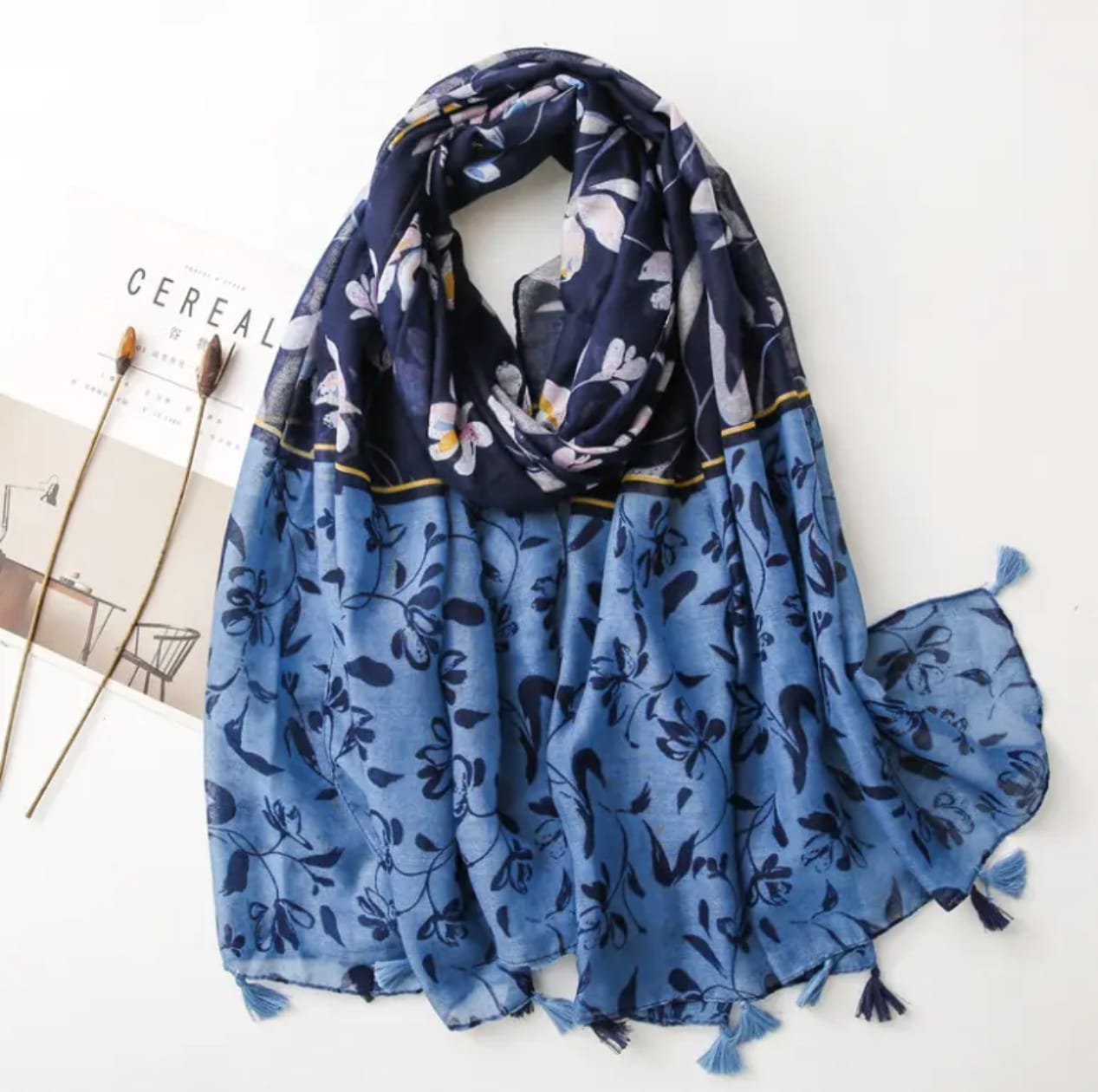 Blue Moon Viscose Cotton Stole