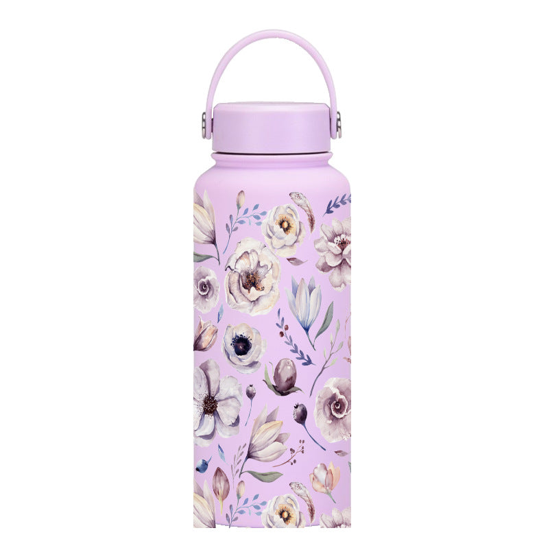 Royal Rose Stainless Steel Bottle with Thermos Lid (1000ml)