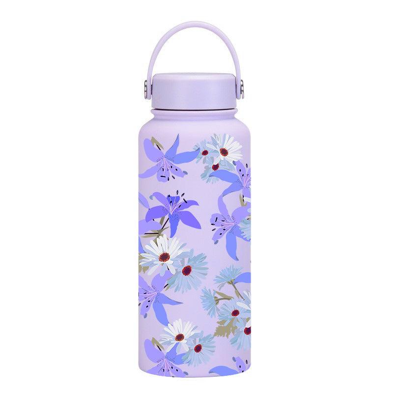 Floraya Stainless Steel Bottle with Thermos Lid (1000ml)
