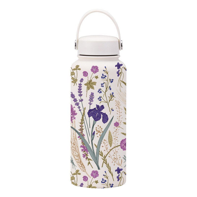 Lila Stainless Steel Bottle with Thermos Lid (1000ml)