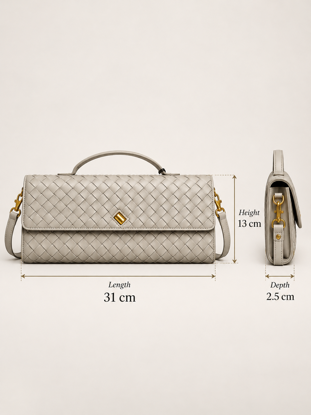 Andrea Vegan Leather Bag (Agate Grey)