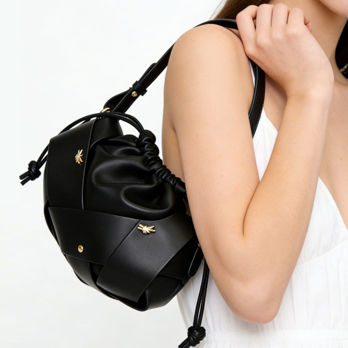 Cassia Vegan Leather Bag (Black)