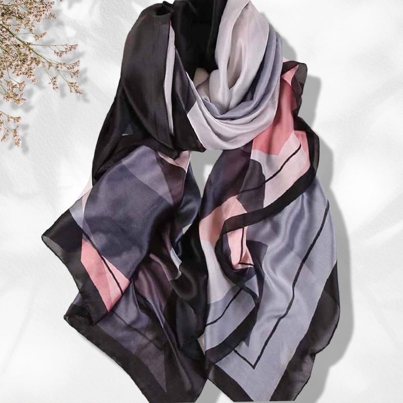 Abstarct Grey Scarf S-11