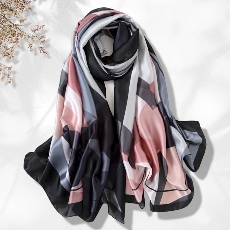 Abstarct Grey Scarf S-11