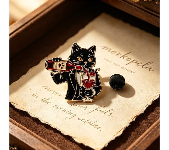 Midnight Mischief Cat Brooch product photo