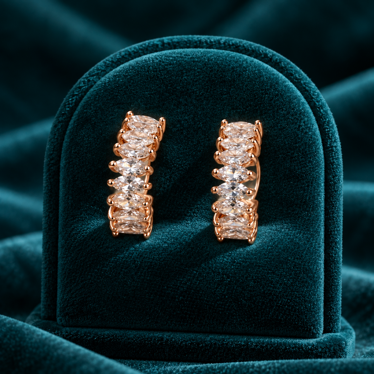 Navelle Marquise Hoop Earrings in a rose-gold-tone finish